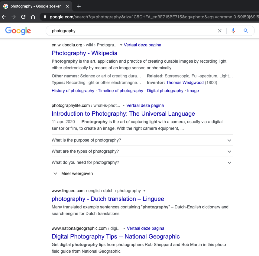 Example of search results in Linguee.