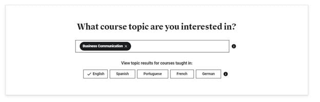 text box to enter and search a course idea on udemy marketplace insights
