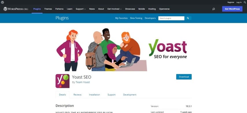 yoast seo plugin for optimizing website to rank on Google