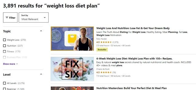 weight loss diet plan: a less competitive niche