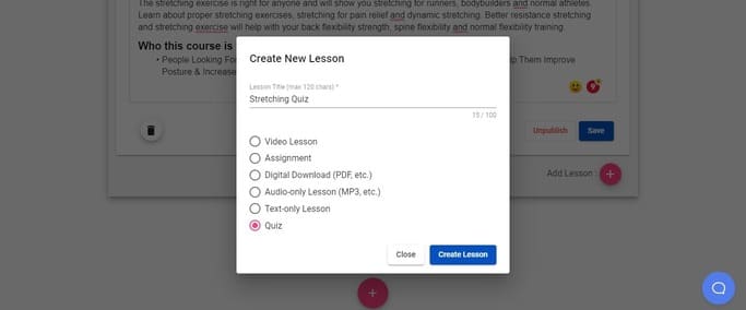 creating quiz