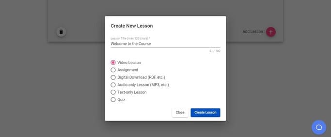 adding a video lesson