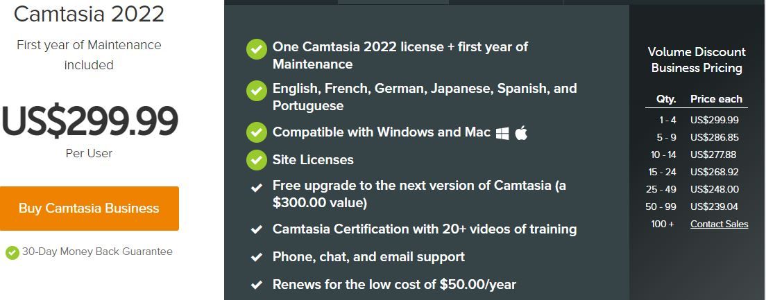 Camtasia Plans