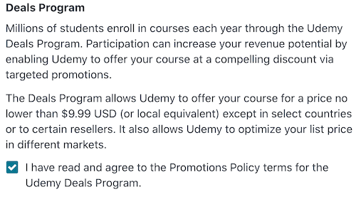 deals agreement on udemy