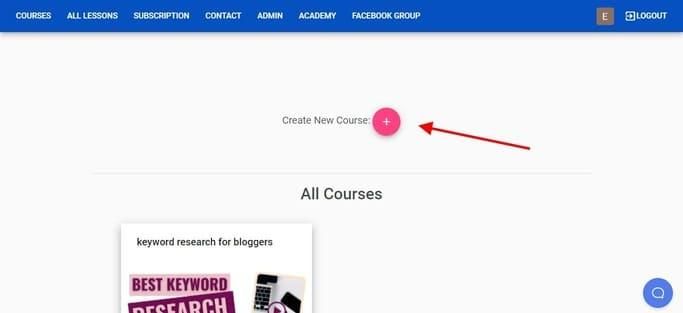 choosing to create a new course